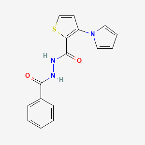 molecular formula C16H13N3O2S B2432055 N'-苯甲酰-3-(1H-吡咯-1-基)-2-噻吩甲酰肼 CAS No. 672925-17-6