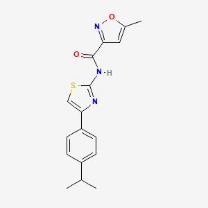 molecular formula C17H17N3O2S B2432062 N-(4-(4-异丙苯基)噻唑-2-基)-5-甲基异恶唑-3-甲酰胺 CAS No. 941954-08-1