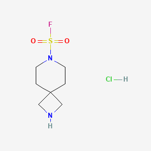 molecular formula C7H14ClFN2O2S B2432078 2,7-Diazaspiro[3.5]nonane-7-sulfonyl fluoride;hydrochloride CAS No. 2378503-37-6