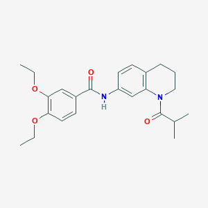 molecular formula C24H30N2O4 B2432088 3,4-diethoxy-N-(1-isobutyryl-1,2,3,4-tetrahydroquinolin-7-yl)benzamide CAS No. 1005301-42-7