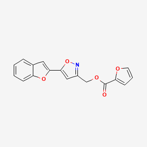 molecular formula C17H11NO5 B2432094 (5-(苯并呋喃-2-基)异恶唑-3-基)甲基呋喃-2-羧酸酯 CAS No. 1105244-42-5