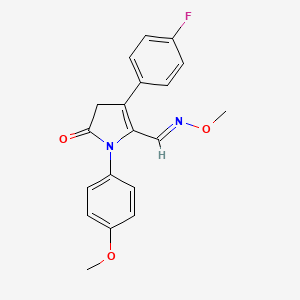 molecular formula C19H17FN2O3 B2432101 3-(4-fluorophenyl)-1-(4-methoxyphenyl)-5-oxo-4,5-dihydro-1H-pyrrole-2-carbaldehyde O-methyloxime CAS No. 338793-31-0