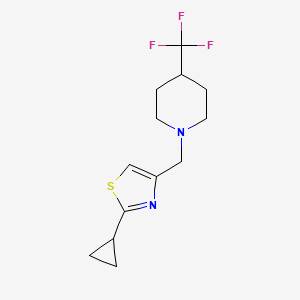 2-Cyclopropyl-4-((4-(trifluoromethyl)piperidin-1-yl)methyl)thiazole