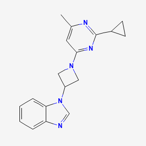 molecular formula C18H19N5 B2432109 1-[1-(2-Cyclopropyl-6-methylpyrimidin-4-yl)azetidin-3-yl]benzimidazole CAS No. 2380167-12-2