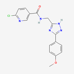 6-chloro-N-{[5-(4-methoxyphenyl)-1H-1,2,4-triazol-3-yl]methyl}pyridine-3-carboxamide