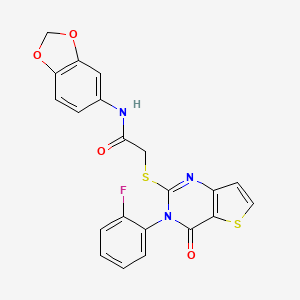 N-(1,3-benzodioxol-5-yl)-2-{[3-(2-fluorophenyl)-4-oxo-3,4-dihydrothieno[3,2-d]pyrimidin-2-yl]sulfanyl}acetamide