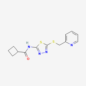 N-(5-((pyridin-2-ylmethyl)thio)-1,3,4-thiadiazol-2-yl)cyclobutanecarboxamide