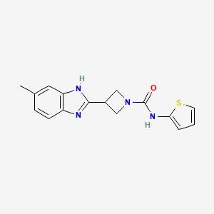 molecular formula C16H16N4OS B2432129 3-(5-甲基-1H-苯并[d]咪唑-2-基)-N-(噻吩-2-基)氮杂环丁烷-1-甲酰胺 CAS No. 1396680-47-9