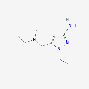 molecular formula C9H18N4 B2432135 1-ethyl-5-{[ethyl(methyl)amino]methyl}-1H-pyrazol-3-amine CAS No. 1856094-92-2