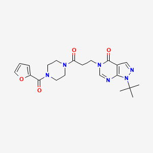 1-(tert-butyl)-5-(3-(4-(furan-2-carbonyl)piperazin-1-yl)-3-oxopropyl)-1H-pyrazolo[3,4-d]pyrimidin-4(5H)-one