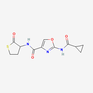 molecular formula C12H13N3O4S B2432141 2-(cyclopropanecarboxamido)-N-(2-oxotetrahydrothiophen-3-yl)oxazole-4-carboxamide CAS No. 1351596-46-7