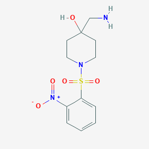 4-(Aminomethyl)-1-(2-nitrophenyl)sulfonylpiperidin-4-ol