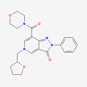 molecular formula C22H24N4O4 B2432166 7-(morpholine-4-carbonyl)-2-phenyl-5-((tetrahydrofuran-2-yl)methyl)-2H-pyrazolo[4,3-c]pyridin-3(5H)-one CAS No. 921507-29-1