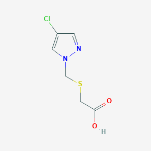 molecular formula C6H7ClN2O2S B2432171 2-(((4-氯-1H-吡唑-1-基)甲基)硫代)乙酸 CAS No. 1004643-61-1