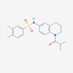 molecular formula C21H26N2O3S B2432176 N-(1-isobutyryl-1,2,3,4-tetrahydroquinolin-6-yl)-3,4-dimethylbenzenesulfonamide CAS No. 1005299-87-5