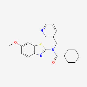 molecular formula C21H23N3O2S B2432179 N-(6-methoxybenzo[d]thiazol-2-yl)-N-(pyridin-3-ylmethyl)cyclohexanecarboxamide CAS No. 895011-41-3