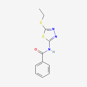 molecular formula C11H11N3OS2 B2432227 N-[5-(ethylsulfanyl)-1,3,4-thiadiazol-2-yl]benzamide CAS No. 33949-88-1