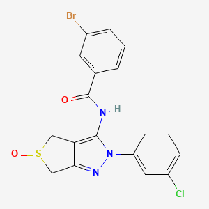 3-bromo-N-[2-(3-chlorophenyl)-5-oxo-4,6-dihydrothieno[3,4-c]pyrazol-3-yl]benzamide
