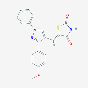 molecular formula C20H15N3O3S B243223 5-{[3-(4-methoxyphenyl)-1-phenyl-1H-pyrazol-4-yl]methylene}-1,3-thiazolidine-2,4-dione 