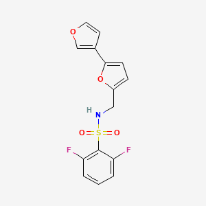 molecular formula C15H11F2NO4S B2432234 N-([2,3'-bifuran]-5-ylmethyl)-2,6-difluorobenzenesulfonamide CAS No. 2034250-56-9