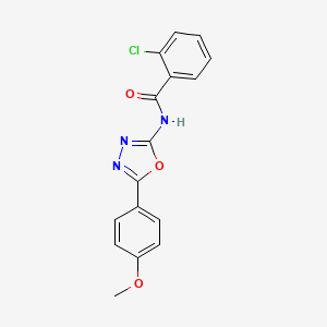 molecular formula C16H12ClN3O3 B2432239 2-chloro-N-(5-(4-methoxyphenyl)-1,3,4-oxadiazol-2-yl)benzamide CAS No. 865286-48-2