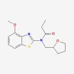 molecular formula C16H20N2O3S B2432252 N-(4-methoxybenzo[d]thiazol-2-yl)-N-((tetrahydrofuran-2-yl)methyl)propionamide CAS No. 920179-20-0