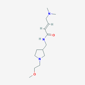 molecular formula C14H27N3O2 B2432253 (E)-4-(Dimethylamino)-N-[[1-(2-methoxyethyl)pyrrolidin-3-yl]methyl]but-2-enamide CAS No. 2411334-90-0