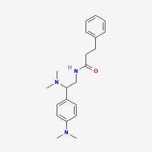 molecular formula C21H29N3O B2432256 N-[2-(二甲氨基)-2-[4-(二甲氨基)苯基]乙基]-3-苯基丙酰胺 CAS No. 946340-17-6