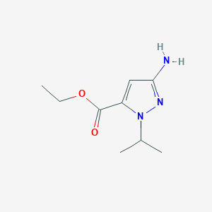 molecular formula C9H15N3O2 B2432259 Ethyl 3-amino-1-isopropyl-1H-pyrazole-5-carboxylate CAS No. 1006494-31-0