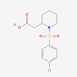 molecular formula C13H16ClNO4S B2432260 2-(1-((4-Chlorophenyl)sulfonyl)piperidin-2-yl)acetic acid CAS No. 1172270-80-2