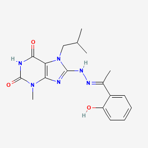 (E)-8-(2-(1-(2-hydroxyphenyl)ethylidene)hydrazinyl)-7-isobutyl-3-methyl-1H-purine-2,6(3H,7H)-dione