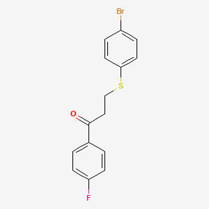 molecular formula C15H12BrFOS B2432272 3-[(4-溴苯基)硫anyl]-1-(4-氟苯基)-1-丙酮 CAS No. 882749-15-7