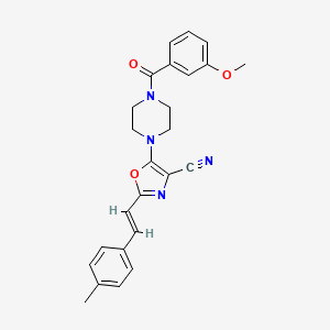 (E)-5-(4-(3-methoxybenzoyl)piperazin-1-yl)-2-(4-methylstyryl)oxazole-4-carbonitrile
