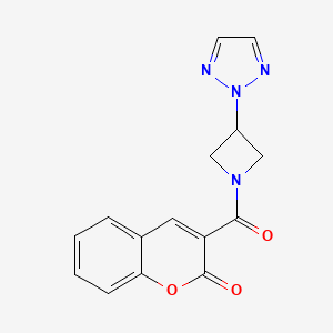 molecular formula C15H12N4O3 B2432286 3-(3-(2H-1,2,3-三唑-2-基)氮杂环丁烷-1-羰基)-2H-色满-2-酮 CAS No. 2319895-92-4