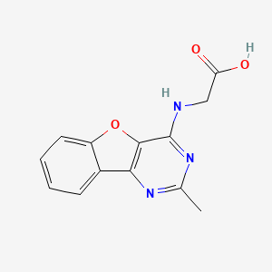 molecular formula C13H11N3O3 B2432288 2-((2-Methylbenzofuro[3,2-d]pyrimidin-4-yl)amino)acetic acid CAS No. 844455-03-4