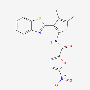 N-(3-(benzo[d]thiazol-2-yl)-4,5-dimethylthiophen-2-yl)-5-nitrofuran-2-carboxamide