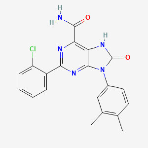 molecular formula C20H16ClN5O2 B2432302 2-(2-氯苯基)-9-(3,4-二甲苯基)-8-氧代-8,9-二氢-7H-嘌呤-6-甲酰胺 CAS No. 898446-84-9