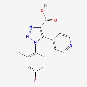 molecular formula C15H11FN4O2 B2432312 1-(4-氟-2-甲基苯基)-5-(吡啶-4-基)-1H-1,2,3-三唑-4-羧酸 CAS No. 1326826-64-5