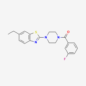 molecular formula C20H20FN3OS B2432314 (4-(6-Ethylbenzo[d]thiazol-2-yl)piperazin-1-yl)(3-fluorophenyl)methanone CAS No. 897467-52-6