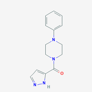 molecular formula C14H16N4O B243232 1-phenyl-4-(1H-pyrazol-3-ylcarbonyl)piperazine 