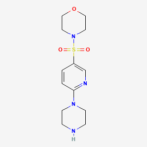 molecular formula C13H20N4O3S B2432321 4-[(6-Piperazin-1-ylpyridin-3-yl)sulfonyl]morpholine CAS No. 923209-26-1