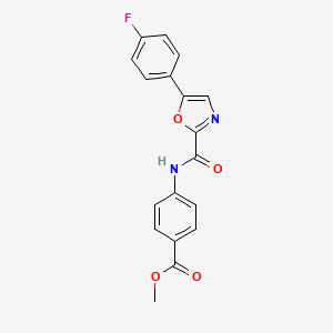 molecular formula C18H13FN2O4 B2432322 Methyl 4-(5-(4-fluorophenyl)oxazole-2-carboxamido)benzoate CAS No. 955659-02-6