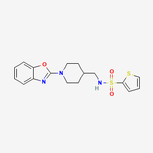 molecular formula C17H19N3O3S2 B2432324 N-((1-(benzo[d]oxazol-2-yl)piperidin-4-yl)methyl)thiophene-2-sulfonamide CAS No. 1797217-92-5