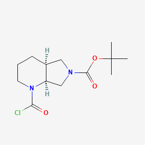 molecular formula C13H21ClN2O3 B2432325 Tert-butyl (4aS,7aS)-1-carbonochloridoyl-3,4,4a,5,7,7a-hexahydro-2H-pyrrolo[3,4-b]pyridine-6-carboxylate CAS No. 2287247-91-8