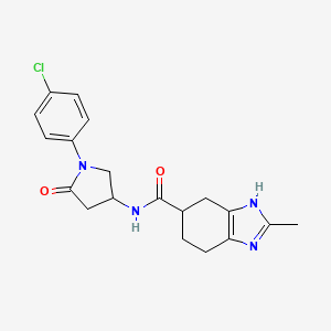 N-(1-(4-chlorophenyl)-5-oxopyrrolidin-3-yl)-2-methyl-4,5,6,7-tetrahydro-1H-benzo[d]imidazole-5-carboxamide