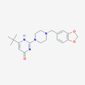 molecular formula C20H26N4O3 B243233 2-[4-(1,3-benzodioxol-5-ylmethyl)piperazin-1-yl]-6-tert-butyl-1H-pyrimidin-4-one 