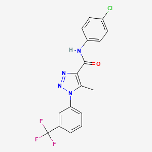 molecular formula C17H12ClF3N4O B2432334 N-(4-chlorophenyl)-5-methyl-1-[3-(trifluoromethyl)phenyl]-1H-1,2,3-triazole-4-carboxamide CAS No. 866896-11-9