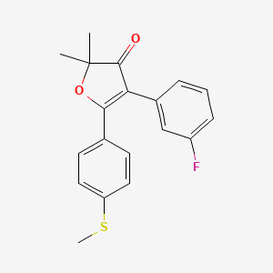 molecular formula C19H17FO2S B2432335 4-(3-Fluorophenyl)-2,2-dimethyl-5-(4-(methylthio)phenyl)furan-3(2H)-one CAS No. 301693-50-5