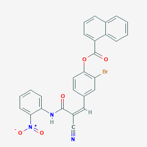 molecular formula C27H16BrN3O5 B2432336 [2-Bromo-4-[(Z)-2-cyano-3-(2-nitroanilino)-3-oxoprop-1-enyl]phenyl] naphthalene-1-carboxylate CAS No. 522655-41-0