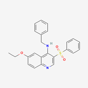 molecular formula C24H22N2O3S B2432338 3-(benzenesulfonyl)-N-benzyl-6-ethoxyquinolin-4-amine CAS No. 899760-01-1